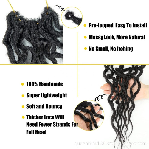 Gypsy Goddess Faux locs Crochet Hair 16''24Inch Ombre Curly Wavy Braiding Hair Extensions For Black Women Synthetic Braids